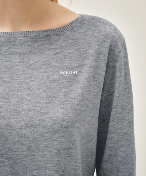 MARITHE + FRANCOIS GIRBAUD(マリテフランソワジルボー)の「W BOAT NECK KNIT PULLOVER(ニット/セーター・レディース・ライトグレー/ネイビー・MEDIUM/SMALL)」の6枚目の写真