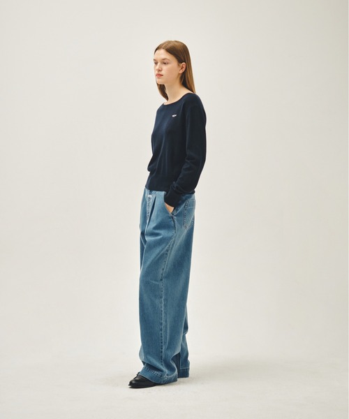MARITHE + FRANCOIS GIRBAUD(マリテフランソワジルボー)の「W BOAT NECK KNIT PULLOVER(ニット/セーター・レディース・ライトグレー/ネイビー・MEDIUM/SMALL)」の13枚目の写真