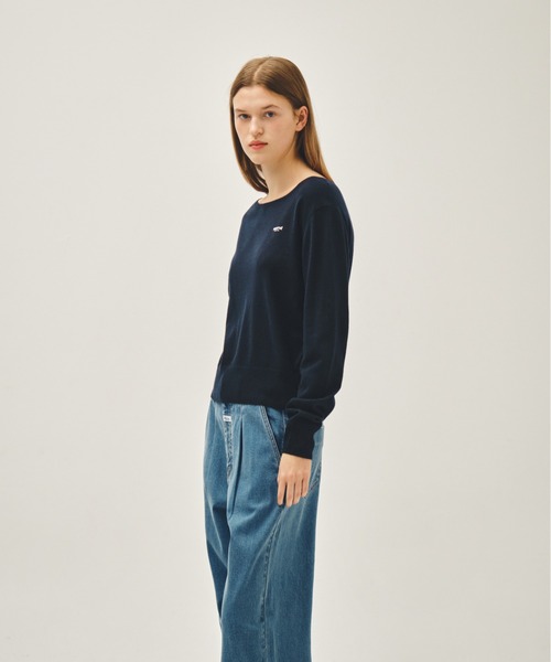 MARITHE + FRANCOIS GIRBAUD(マリテフランソワジルボー)の「W BOAT NECK KNIT PULLOVER(ニット/セーター・レディース・ライトグレー/ネイビー・MEDIUM/SMALL)」の14枚目の写真