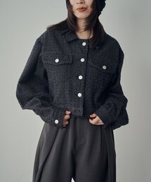 earthy（アーシー）の「【セットアップ対応】クラッシュデニムショートGジャン（ブルゾン）」