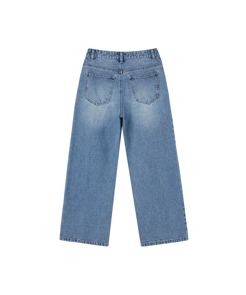 LAP（ラップ）の「ウォッシングクロップワイドフィットデニムパンツ AS1DP269（デニムパンツ・レディース・インディゴブルー・SMALL/MEDIUM）」の3枚目の写真