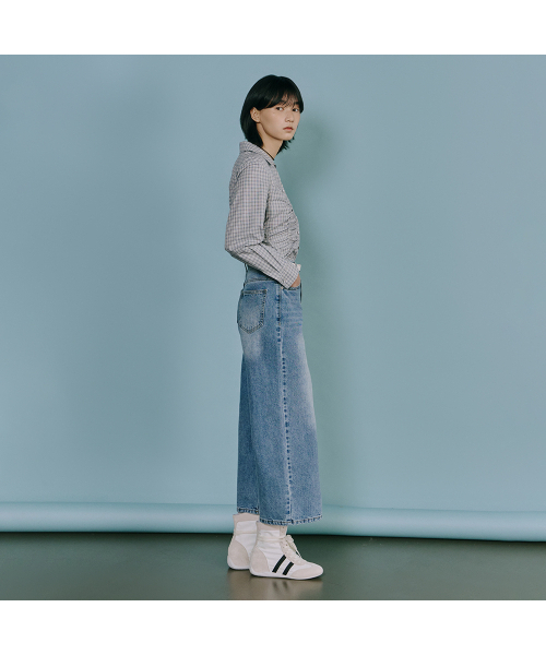 LAP（ラップ）の「ウォッシングクロップワイドフィットデニムパンツ AS1DP269（デニムパンツ・レディース・インディゴブルー・SMALL/MEDIUM）」の4枚目の写真