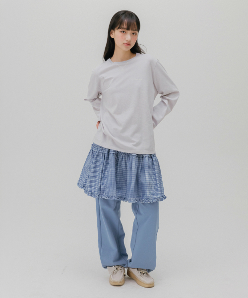 MELLOTORY(メロートリー)の「ソフトストライプTシャツ (2カラー)(Tシャツ/カットソー・レディース・ラベンダー/ピンク・FREE)」の3枚目の写真
