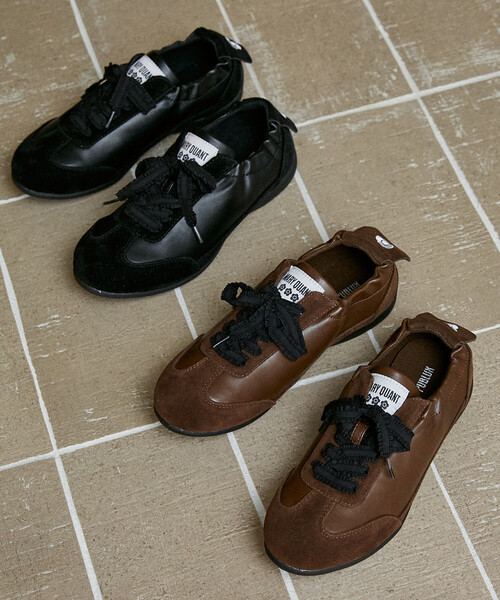 MARY QUANT(マリークワント)の「MARY QUANT × PUBLUX/マリークワント フェイクスエード ギャザー スニーカー 限定展開(スニーカー・レディース・ブラウン/ブラック・23/23.5/24/24.5)」の4枚目の写真