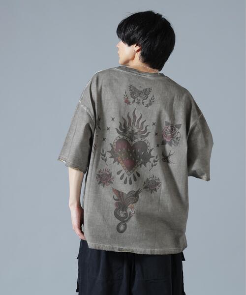 DANKE SCHON（ダンケシェーン）の「DankeSchon/ダンケシェーン/SPRAY BURN S/S TEE FAMILIA（Tシャツ/カットソー・レディース・ベージュ・M/L）」の2枚目の写真