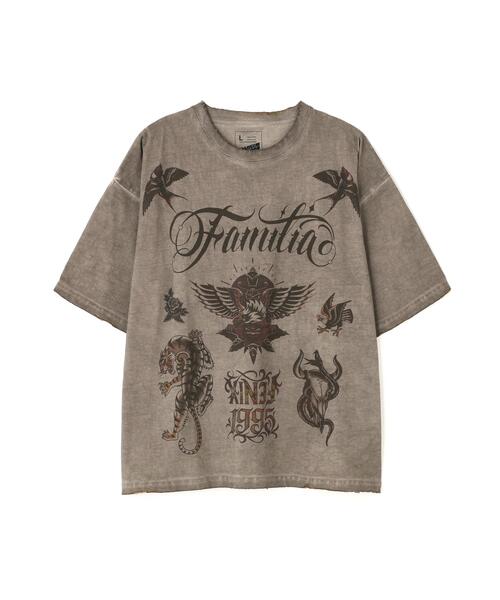 DANKE SCHON（ダンケシェーン）の「DankeSchon/ダンケシェーン/SPRAY BURN S/S TEE FAMILIA（Tシャツ/カットソー・レディース・ベージュ・M/L）」の5枚目の写真