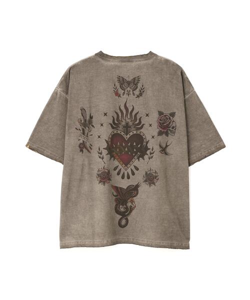 DANKE SCHON（ダンケシェーン）の「DankeSchon/ダンケシェーン/SPRAY BURN S/S TEE FAMILIA（Tシャツ/カットソー・レディース・ベージュ・M/L）」の6枚目の写真