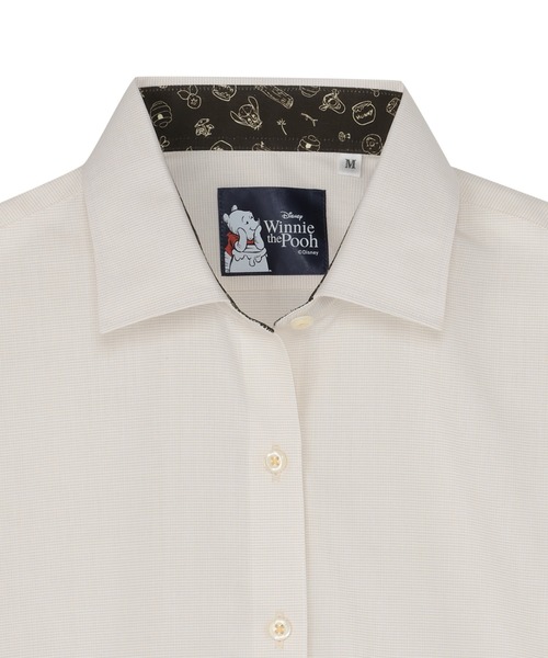 TOKYO SHIRTS（トウキョウシャツ）の「【くまのプーさん】形態安定ノンアイロン ワイド 長袖ビジネスワイシャツ（ビジネスシャツ・レディース・イエロー・S/M/L/LL）」の3枚目の写真