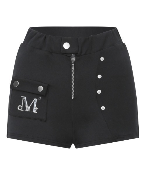 MUCENT（ムセント）の「A'GEM/9 × .kom 『MUCENT/ムセント』AVELIN METAL LOGO RIVET POINT POCKET SHORT PANTS /メタルロゴリベットポイントポケットショーツ（その他パンツ・レディース・ブラック・FREE）」の5枚目の写真