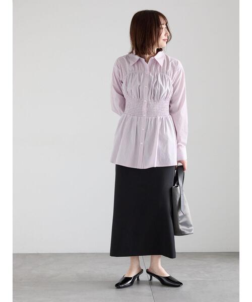Te chichi(テチチ)の「ペプラムシャーリングシャツブラウス(シャツ/ブラウス・レディース・ピンク/サックスブルー/オフホワイト・F)」の4枚目の写真