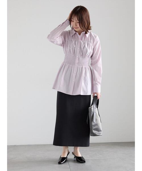 Te chichi(テチチ)の「ペプラムシャーリングシャツブラウス(シャツ/ブラウス・レディース・ピンク/サックスブルー/オフホワイト・F)」の5枚目の写真