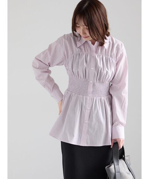 Te chichi(テチチ)の「ペプラムシャーリングシャツブラウス(シャツ/ブラウス・レディース・ピンク/サックスブルー/オフホワイト・F)」の6枚目の写真