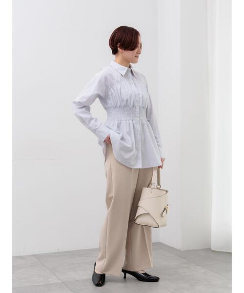 Te chichi(テチチ)の「ペプラムシャーリングシャツブラウス(シャツ/ブラウス・レディース・ピンク/サックスブルー/オフホワイト・F)」の8枚目の写真