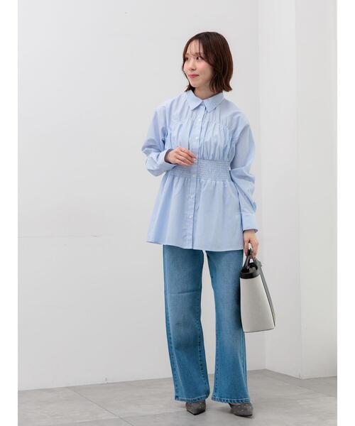 Te chichi(テチチ)の「ペプラムシャーリングシャツブラウス(シャツ/ブラウス・レディース・ピンク/サックスブルー/オフホワイト・F)」の12枚目の写真