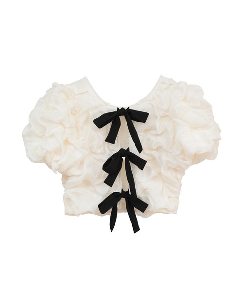 CLANE/クラネ】W FACE CLOUD PUFF SLEEVE TOPS/ダブルフェイスクラウド