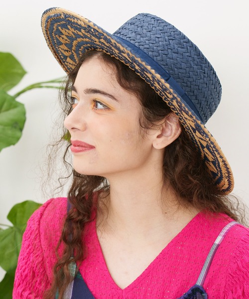 チャイハネ(チャイハネ)の「【チャイハネ】ビンスハット カンカン帽(ハット・レディース・ネイビー/ブラウン・FREE)」の2枚目の写真