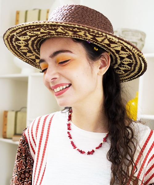 チャイハネ(チャイハネ)の「【チャイハネ】ビンスハット カンカン帽(ハット・レディース・ネイビー/ブラウン・FREE)」の1枚目の写真