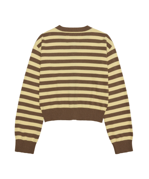 AMESWORLDWIDE(アメスワールドワイド)の「STRIPE ROUND NECK CARDIGAN YELLOW(カーディガン/ボレロ・レディース・その他・FREE)」の2枚目の写真