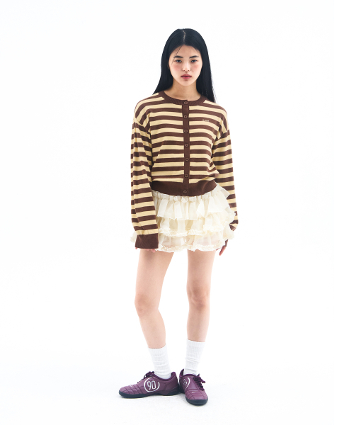 AMESWORLDWIDE(アメスワールドワイド)の「STRIPE ROUND NECK CARDIGAN YELLOW(カーディガン/ボレロ・レディース・その他・FREE)」の5枚目の写真