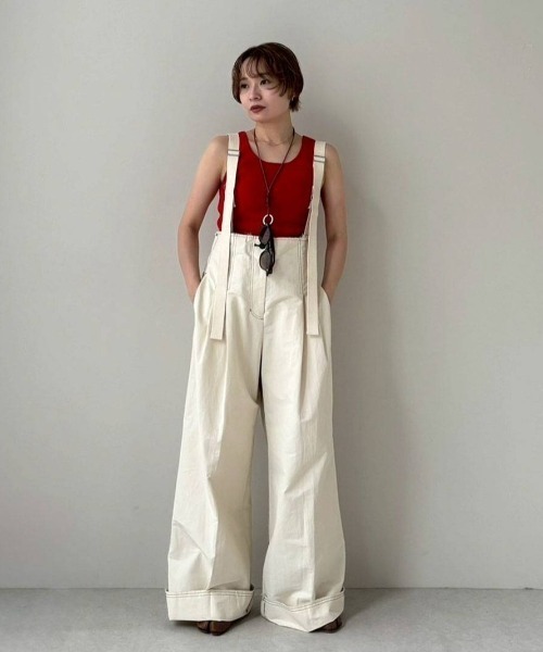 anuke(アンヌーク)の「Short Knit Tanktop(タンクトップ・レディース・ライトグリーン/レッド/チャコールグレー/ブラック・FREE)」の6枚目の写真