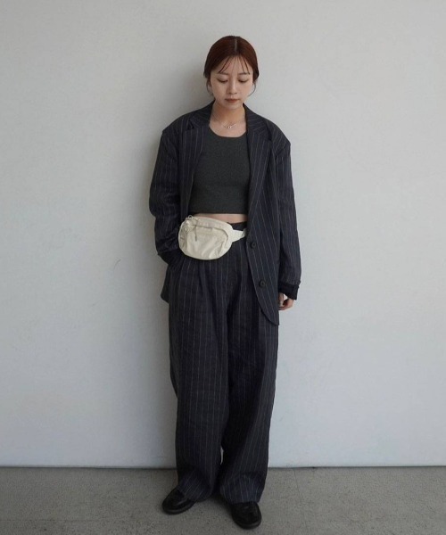 anuke(アンヌーク)の「Short Knit Tanktop(タンクトップ・レディース・ライトグリーン/レッド/チャコールグレー/ブラック・FREE)」の8枚目の写真