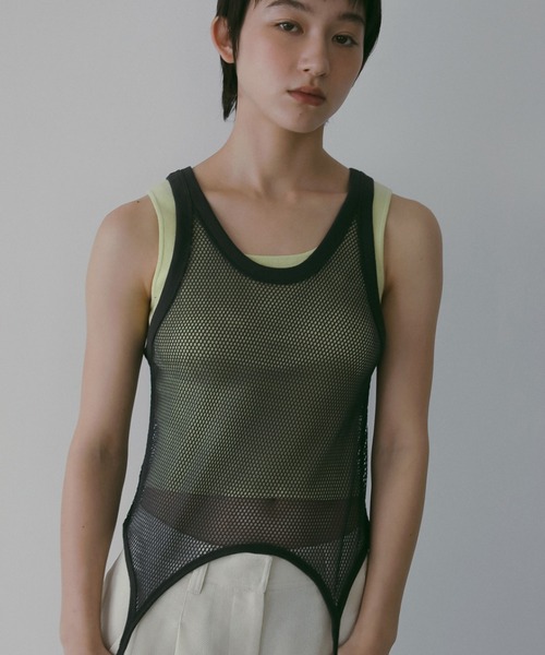 anuke(アンヌーク)の「Short Knit Tanktop(タンクトップ・レディース・ライトグリーン/レッド/チャコールグレー/ブラック・FREE)」の13枚目の写真