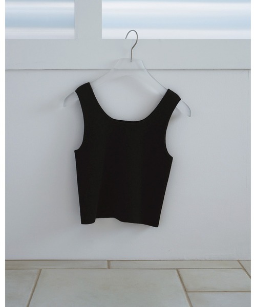 anuke(アンヌーク)の「Short Knit Tanktop(タンクトップ・レディース・ライトグリーン/レッド/チャコールグレー/ブラック・FREE)」の17枚目の写真