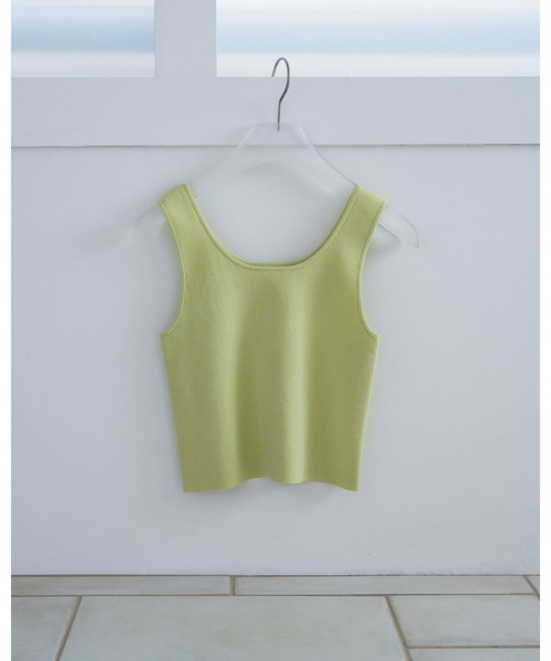 anuke(アンヌーク)の「Short Knit Tanktop(タンクトップ・レディース・ライトグリーン/レッド/チャコールグレー/ブラック・FREE)」の19枚目の写真
