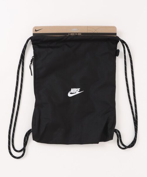 NIKE(ナイキ)の「NIKE ナイキ U HRTG DRAWSTRING 2.0 バッグ IB4356 010BLACK/WHITE(ボディバッグ/ウエストポーチ・メンズ・ブラック・FREE)」の1枚目の写真