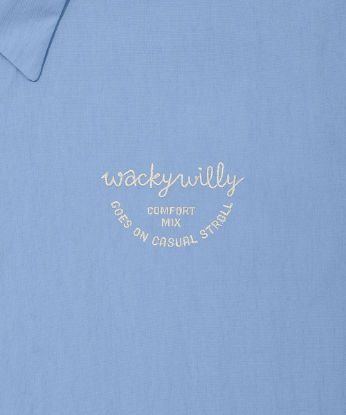 Wacky WiLLy(ワッキーウィリー)の「ウィメンズロゴ刺繍コットン半袖シャツスカイブルー(シャツ/ブラウス・レディース・その他・F)」の5枚目の写真