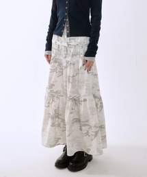 runningHIGH（ランニングハイ）の「リップストップフレアスカート[ホワイトカモ]（スカート）」