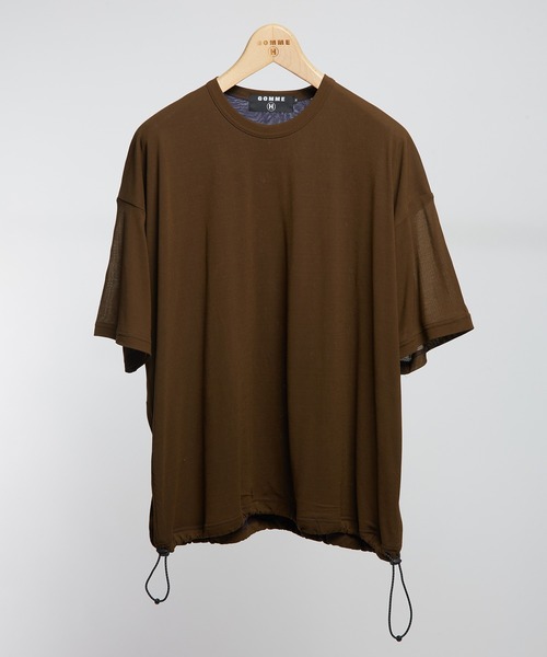 GOMME HOMME（ゴムオム）の「80/2強撚天竺　強撚ドロストＴ（Tシャツ/カットソー・メンズ・カーキ/ブラック・MEDIUM）」の3枚目の写真