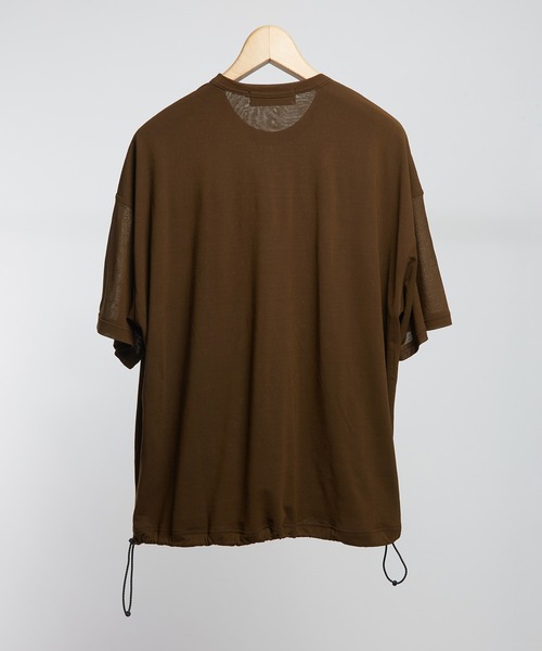 GOMME HOMME（ゴムオム）の「80/2強撚天竺　強撚ドロストＴ（Tシャツ/カットソー・メンズ・カーキ/ブラック・MEDIUM）」の4枚目の写真