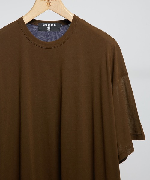 GOMME HOMME（ゴムオム）の「80/2強撚天竺　強撚ドロストＴ（Tシャツ/カットソー・メンズ・カーキ/ブラック・MEDIUM）」の5枚目の写真