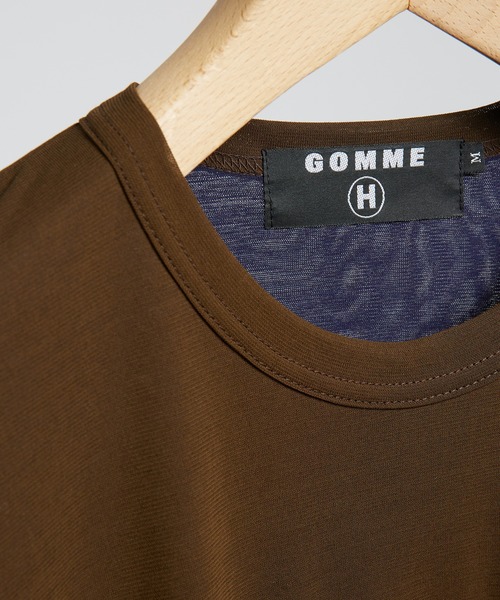 GOMME HOMME（ゴムオム）の「80/2強撚天竺　強撚ドロストＴ（Tシャツ/カットソー・メンズ・カーキ/ブラック・MEDIUM）」の6枚目の写真