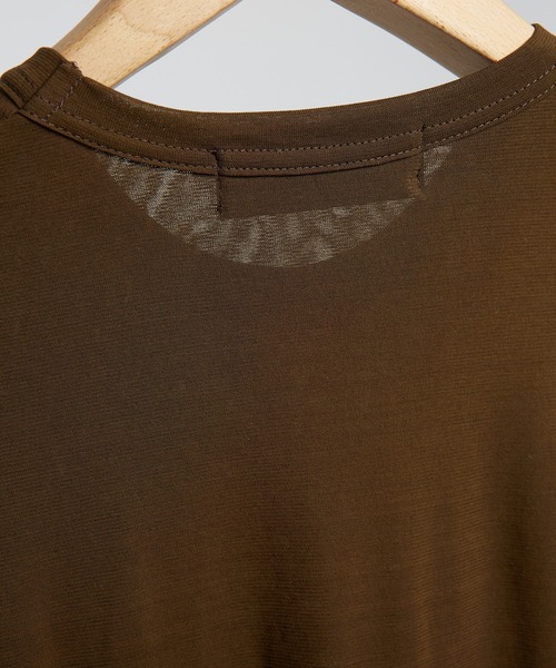GOMME HOMME（ゴムオム）の「80/2強撚天竺　強撚ドロストＴ（Tシャツ/カットソー・メンズ・カーキ/ブラック・MEDIUM）」の9枚目の写真