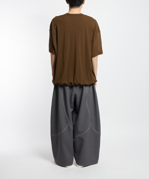 GOMME HOMME（ゴムオム）の「80/2強撚天竺　強撚ドロストＴ（Tシャツ/カットソー・メンズ・カーキ/ブラック・MEDIUM）」の18枚目の写真