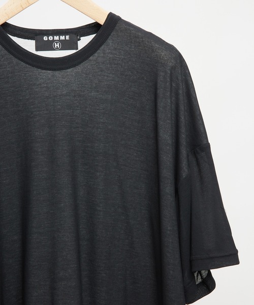 GOMME HOMME（ゴムオム）の「80/2強撚天竺　強撚ドロストＴ（Tシャツ/カットソー・メンズ・カーキ/ブラック・MEDIUM）」の12枚目の写真