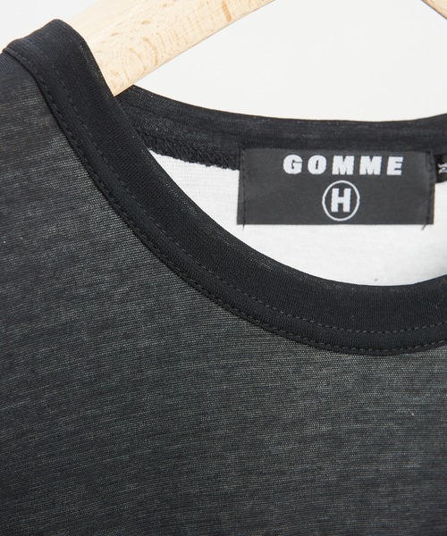 GOMME HOMME（ゴムオム）の「80/2強撚天竺　強撚ドロストＴ（Tシャツ/カットソー・メンズ・カーキ/ブラック・MEDIUM）」の13枚目の写真