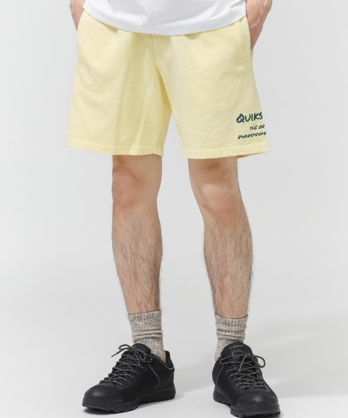 Quiksilver(クイックシルバー)の「クイックシルバー QUIKSILVER PG HAND DRAWN SWEAT SHORTS(スウェットパンツ・メンズ・レモンイエロー/ブラック・M/L/LL/S)」の1枚目の写真