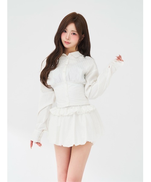 Darich ダーリッチ ビジューシャツバルーンミニセットアップ FL ビジューシャツバルーンミニセットアップ（セットアップ）｜Darich