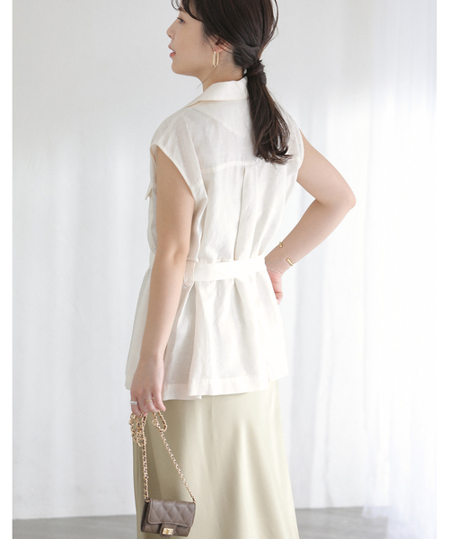 La TOTALITE(ラトータリテ)の「【洗える】ワークリネンライトジレ(ベスト・レディース・ブラック/ホワイト・FREE)」の14枚目の写真