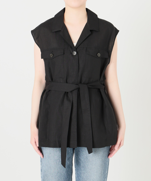 La TOTALITE(ラトータリテ)の「【洗える】ワークリネンライトジレ(ベスト・レディース・ブラック/ホワイト・FREE)」の16枚目の写真