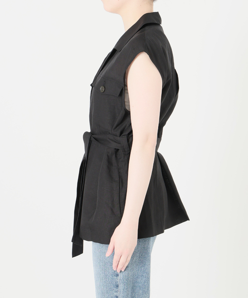 La TOTALITE(ラトータリテ)の「【洗える】ワークリネンライトジレ(ベスト・レディース・ブラック/ホワイト・FREE)」の17枚目の写真