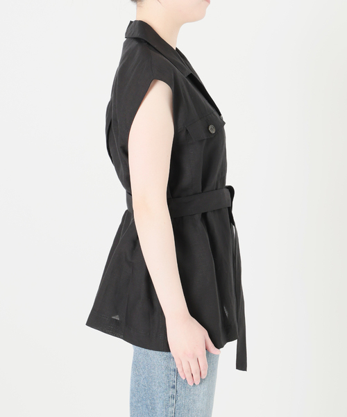 La TOTALITE(ラトータリテ)の「【洗える】ワークリネンライトジレ(ベスト・レディース・ブラック/ホワイト・FREE)」の19枚目の写真