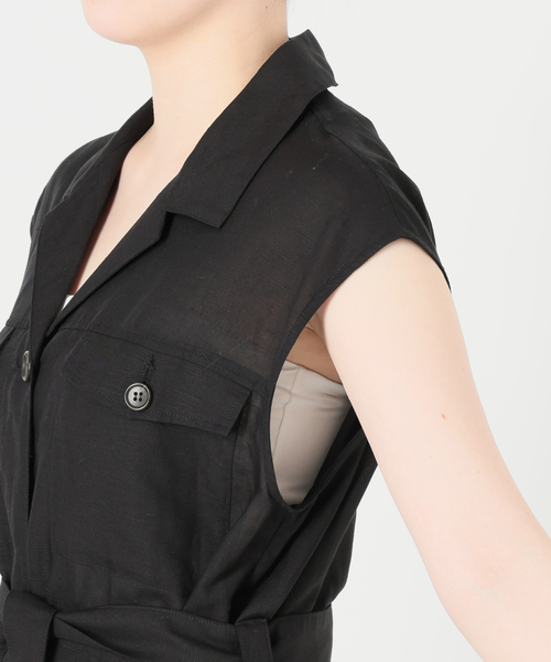 La TOTALITE(ラトータリテ)の「【洗える】ワークリネンライトジレ(ベスト・レディース・ブラック/ホワイト・FREE)」の20枚目の写真