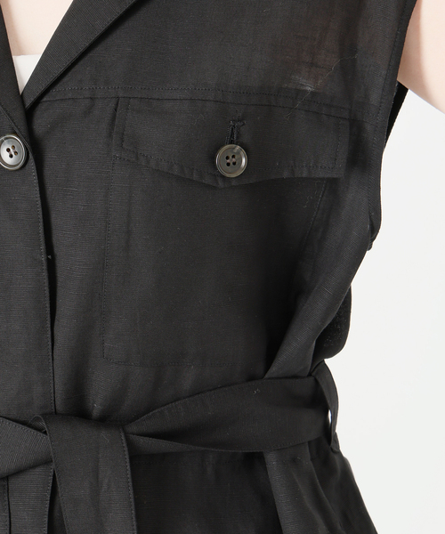 La TOTALITE(ラトータリテ)の「【洗える】ワークリネンライトジレ(ベスト・レディース・ブラック/ホワイト・FREE)」の22枚目の写真