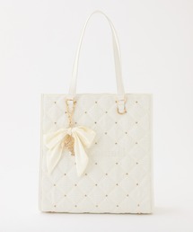 LouLoumei | 【LouLoumei】リボンチャーム付きトートバッグ／キャリーオン／自立可能(トートバッグ)