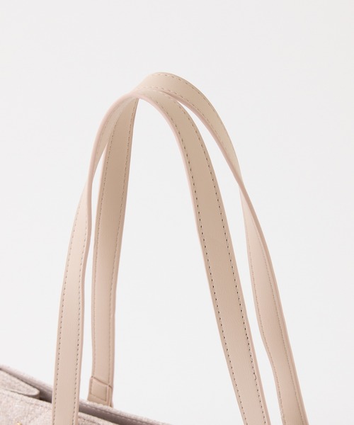 LouLoumei（ルルミー）の「【LouLoumei】リボンチャーム付きトートバッグ／キャリーオン／自立可能（トートバッグ・レディース・サックスブルー/ブラック/アイボリー/ピンクベージュ・FREE）」の11枚目の写真