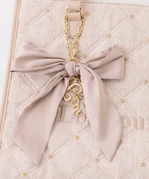 LouLoumei（ルルミー）の「【LouLoumei】リボンチャーム付きトートバッグ／キャリーオン／自立可能（トートバッグ・レディース・サックスブルー/ブラック/アイボリー/ピンクベージュ・FREE）」の16枚目の写真